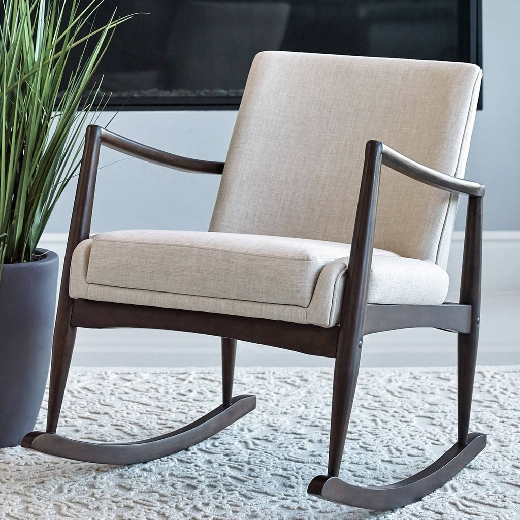 Beige Mid-Century Rocking Chair O582444