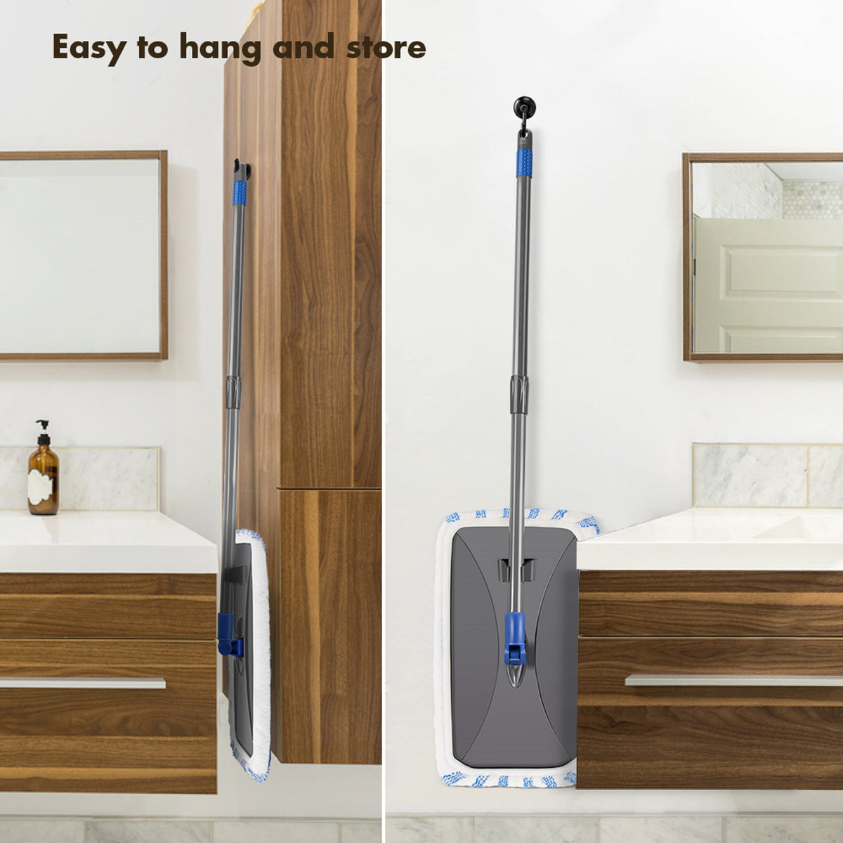 White Flat Mop with 5 Washable Mop Pads L6210