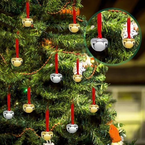300 Pieces Christmas Bell Ornaments 1.5'' Silver I68114