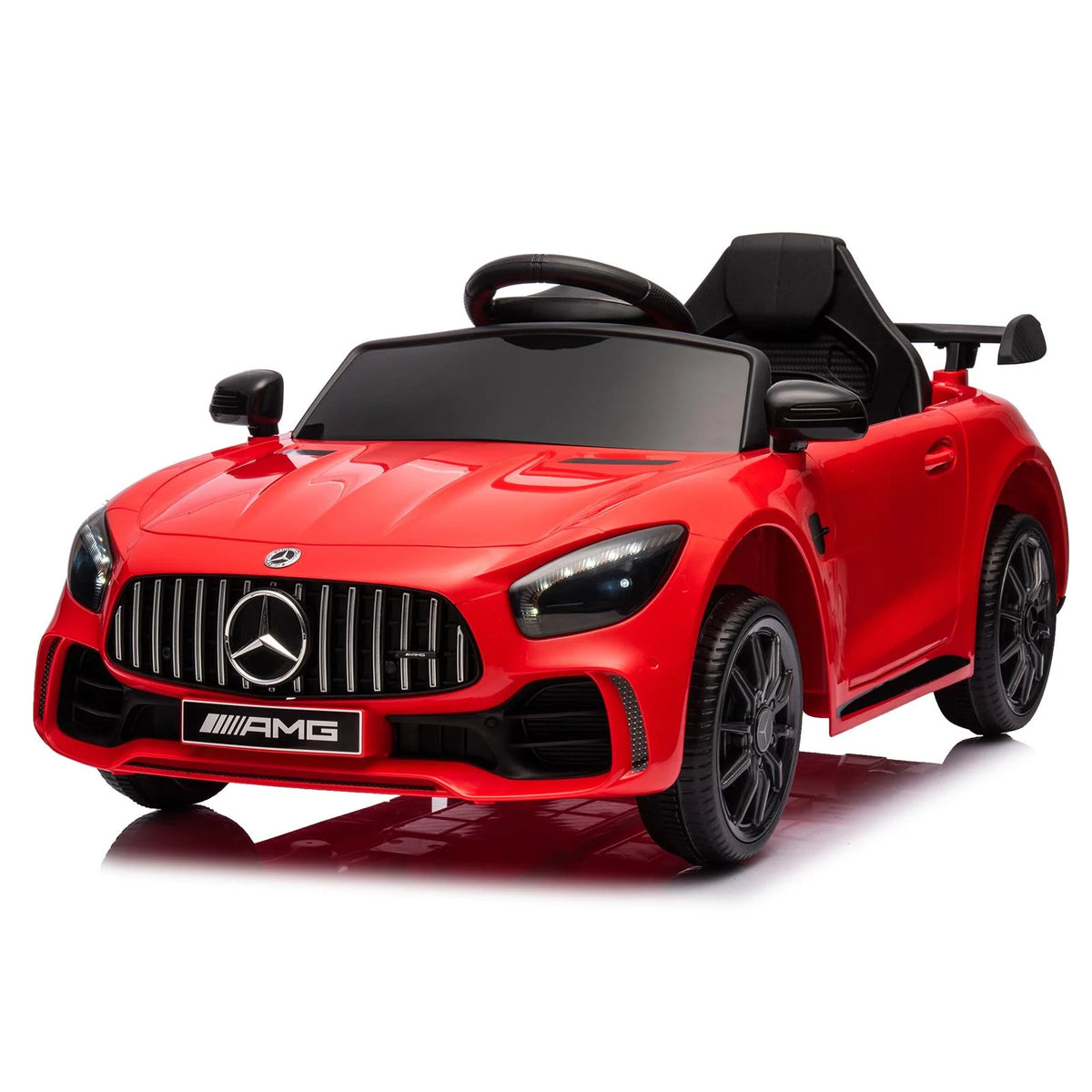 12V Electric Ride on Car Toy with Remote Control, LED Lights, Black W235426