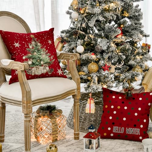 Christmas Throw Pillow Covers 18 x 18 Inch Set of 4 C8457