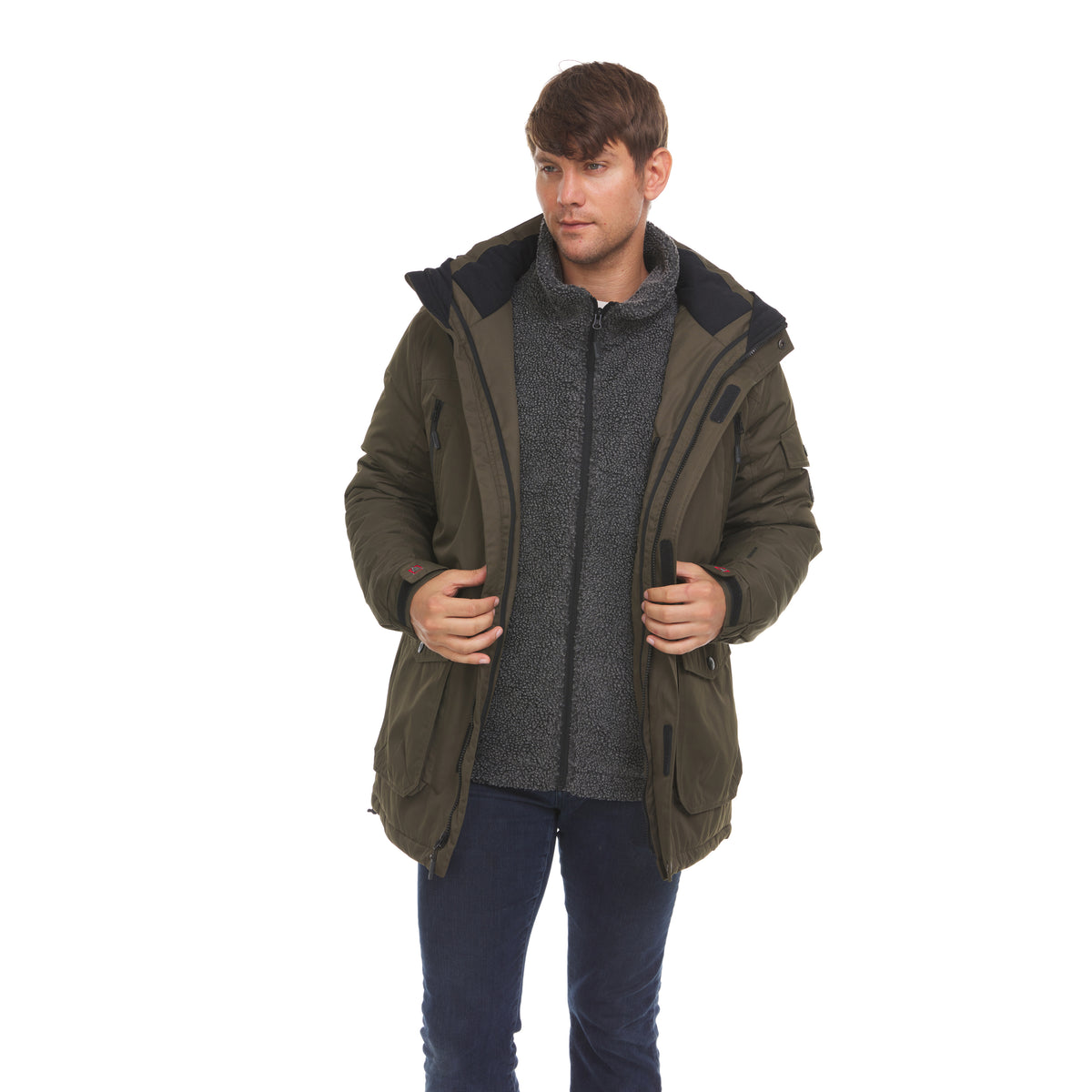 Men’s 3 in 1 Waterproof Winter Ski Jacket with Inner Fleece P195