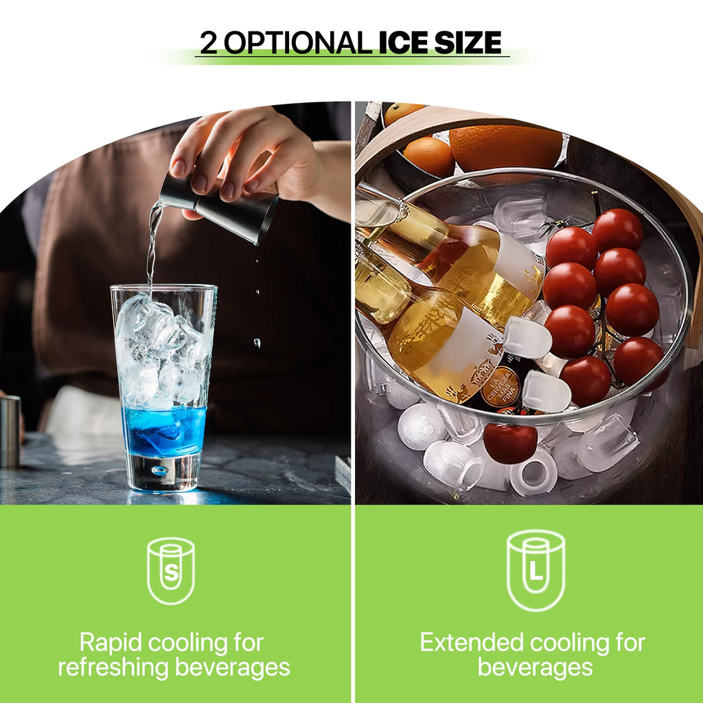 Black Countertop Ice Maker Machine with Ice Scoop and Basket H164855