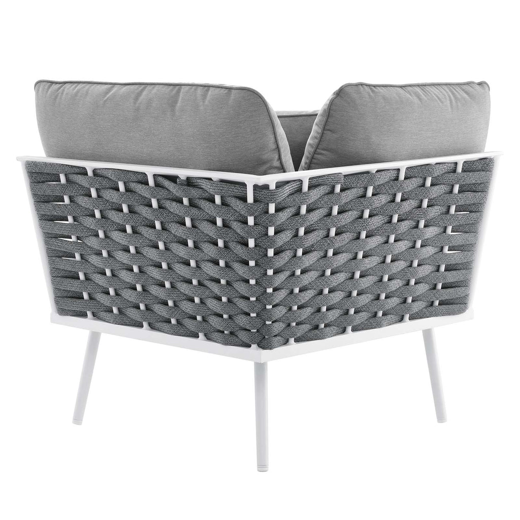 4 Piece White Gray Aluminum Patio Sectional Sofa Set K942726
