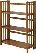 3-Shelf Folding Stackable Bookcase Natural L473308