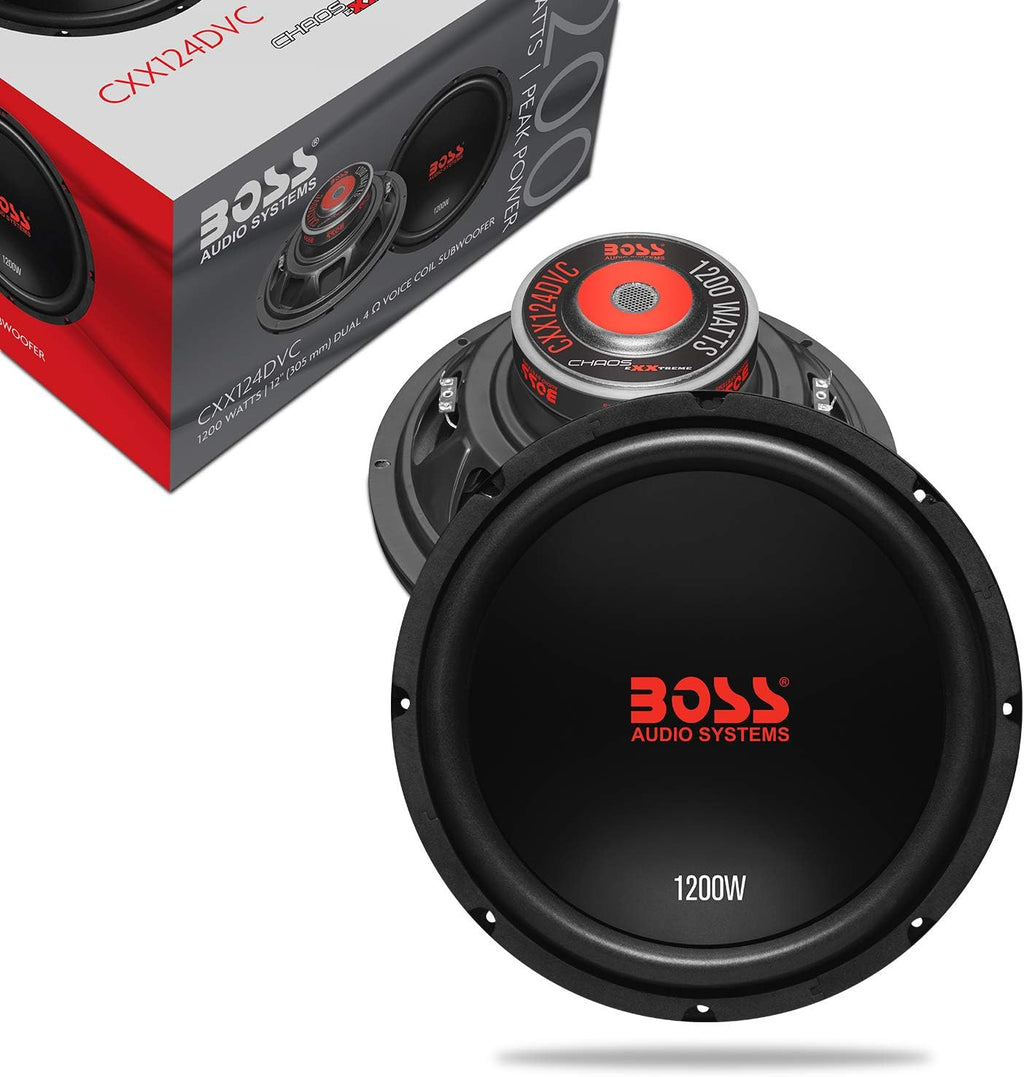 12 Inch Car Subwoofer, 1200 Watts, Dual 4 Ohm Voice Coil, Pack of 2 V6797