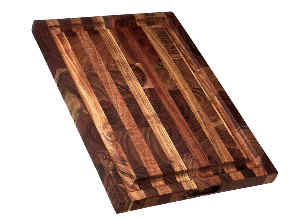 Acacia Hardwood End Grain Cutting Board with Juice Groove F1347