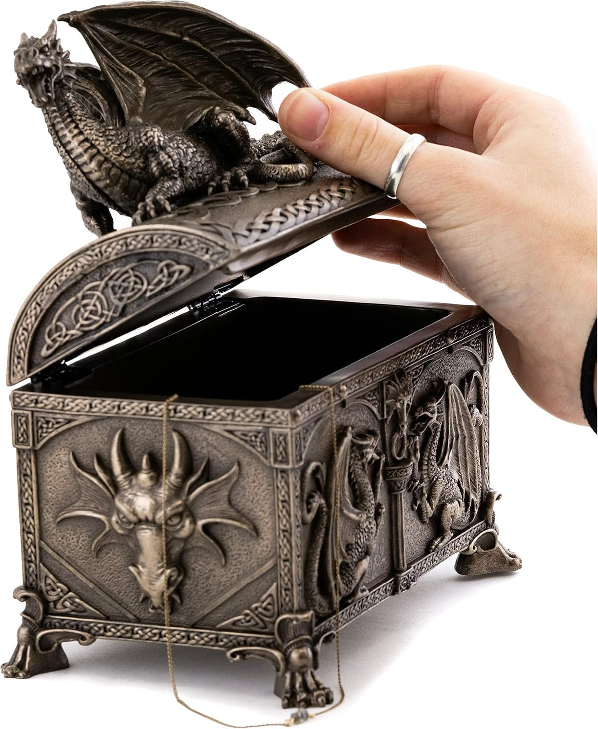 7-Inch Cold Cast Bronze Jewelry Box G69420