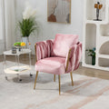 Pink Velvet Upholstered Accent Chair with Gold Metal Leg B342