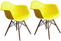 Yellow Set of Two Wooden Legs Chairs S608