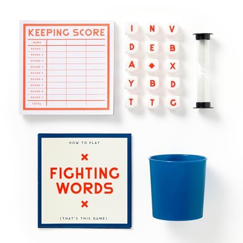 Fast Paced Word Making Dice Game with Sand Timer 15 Dice and Cup D88218
