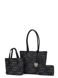 Women’s 3-Piece Mini Tote and Wallet Handbag Set, Black T4763