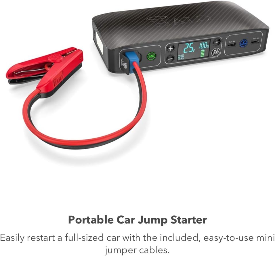 58830 mWh Portable Emergency Power Kit with Tire Pump and Car Jump Starter M42552