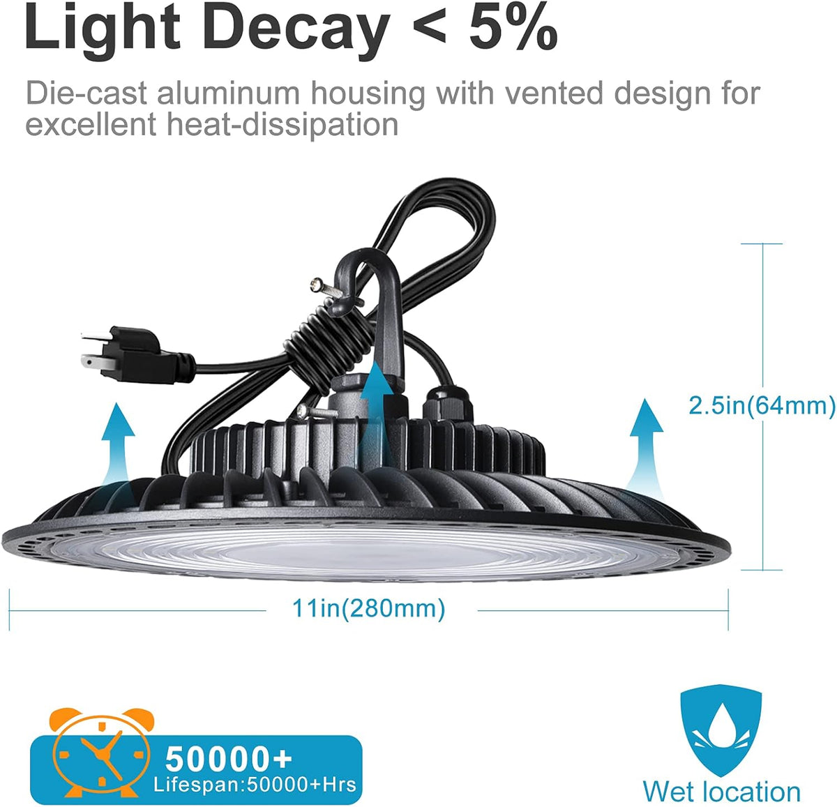 100W LED High Bay Light 5000K 14000LM 8Pack S76213