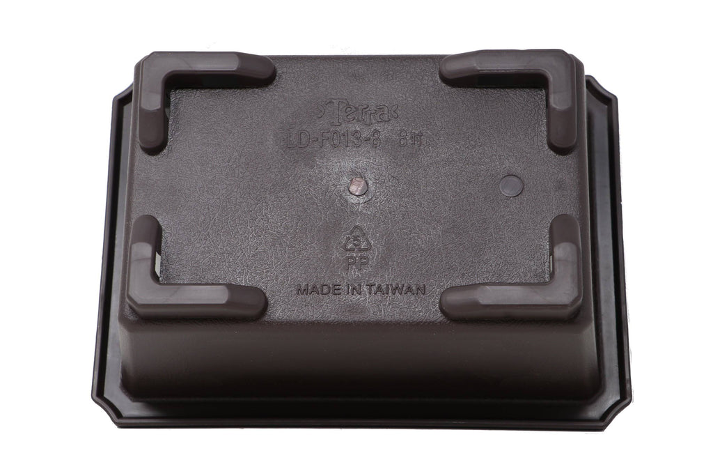Rectangle Deep Brown Plastic Bonsai Training Pot F669