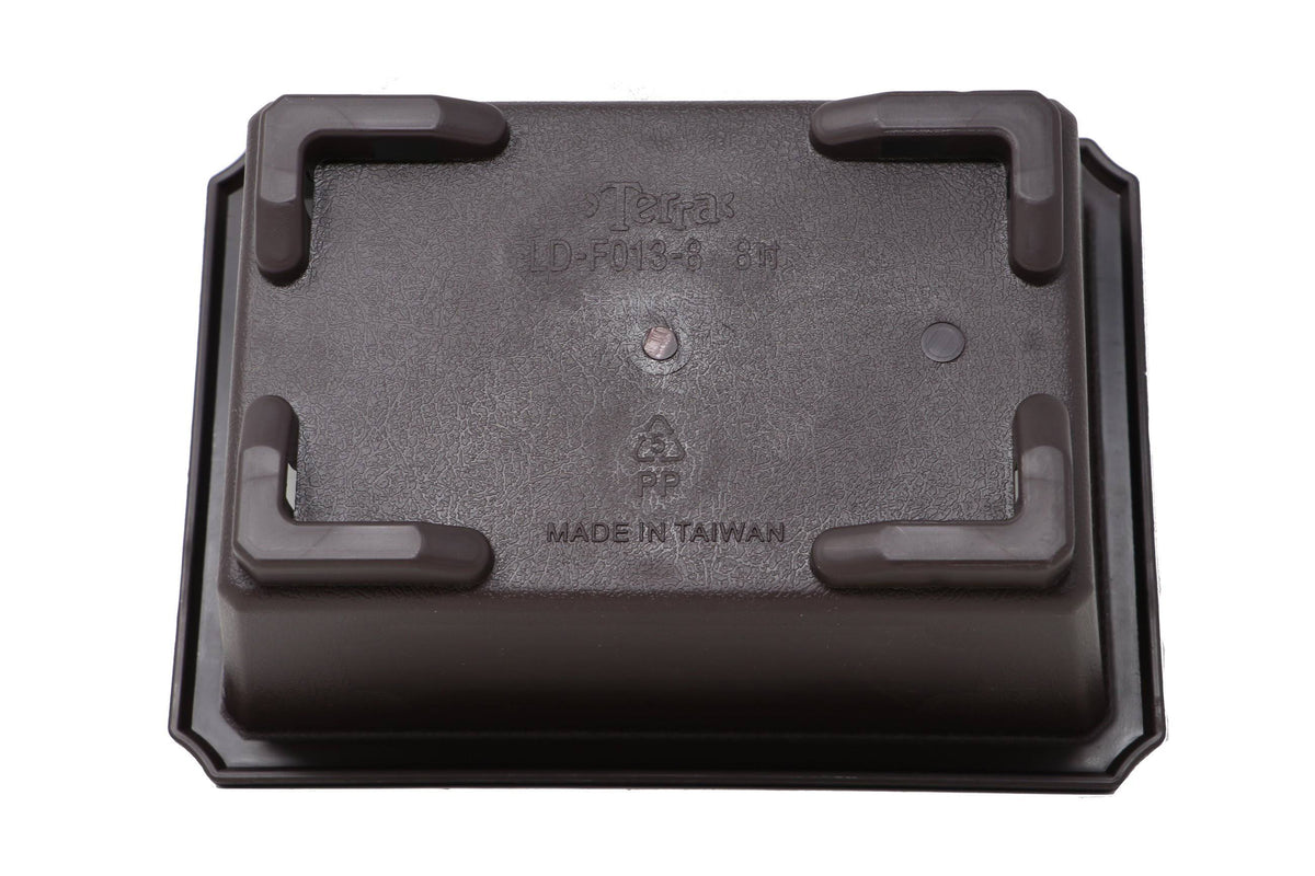 Rectangle Deep Brown Plastic Bonsai Training Pot F669