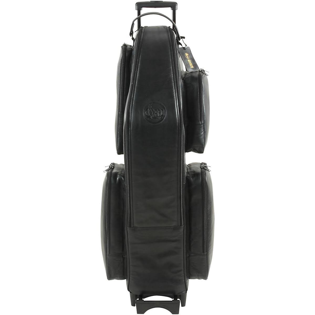 Black Ultra Leather Baritone Saxophone Wheelie Bag S4411