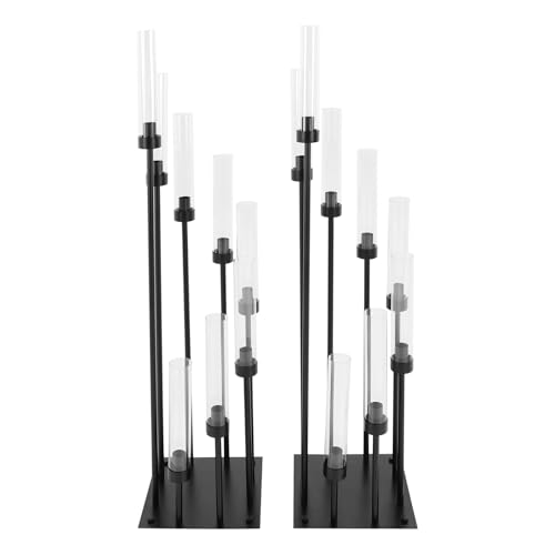 2 Pack Black 8 Arms Floor Candelabra D89394
