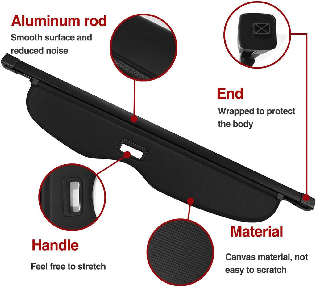 Retractable Rear Trunk Security Shield Black C696