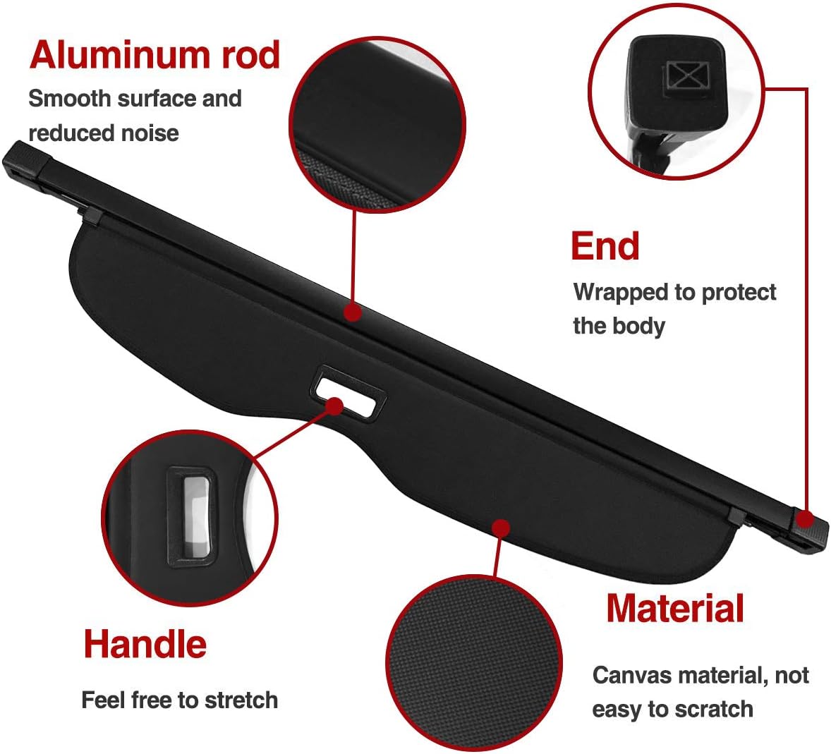 Retractable Rear Trunk Security Shield Black C696