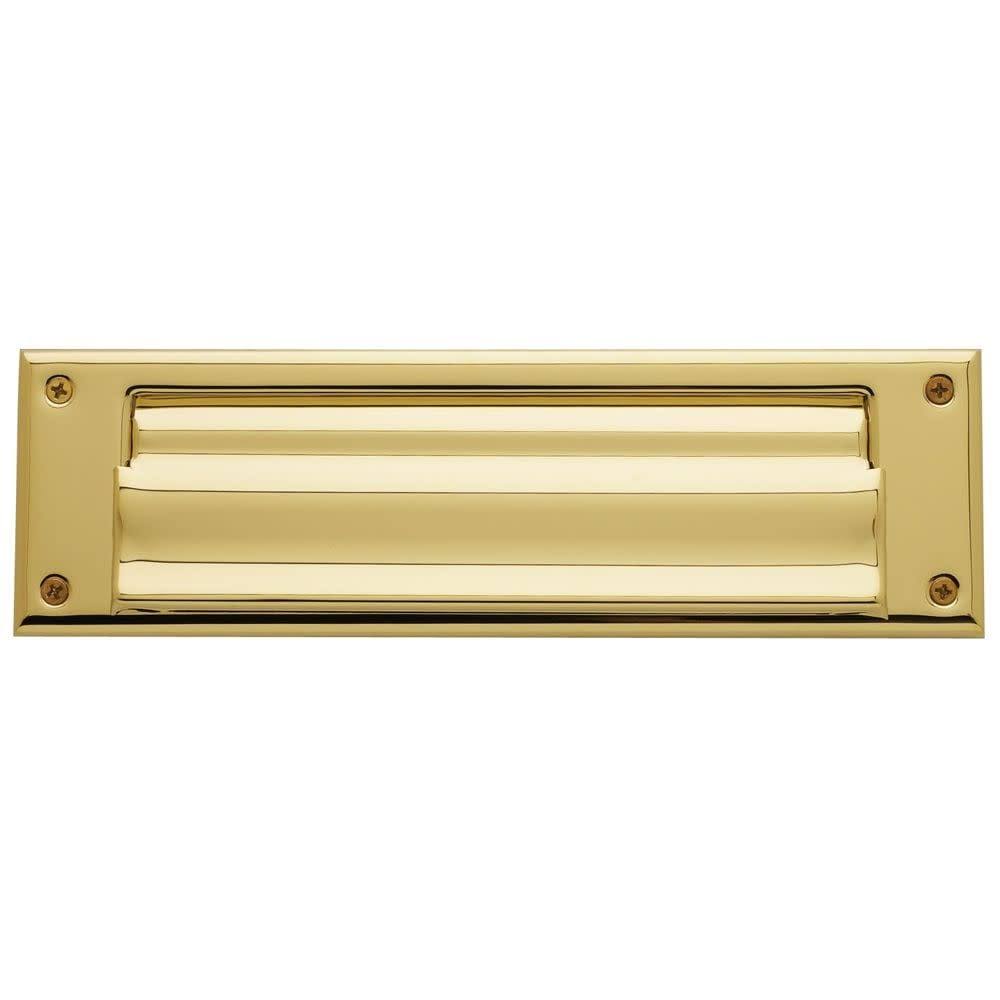 Satin Brass and Black Letter Box Plate O96400