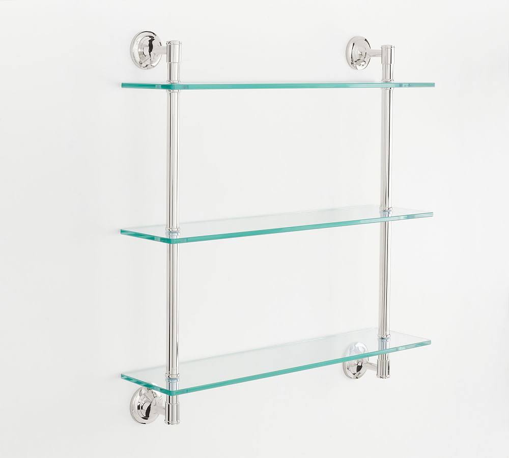 Polished Nickel Triple Glass Shelf N4347