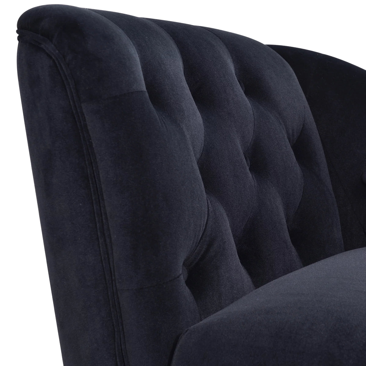 Black Velvet Button Tufted Chaise Lounge Z800
