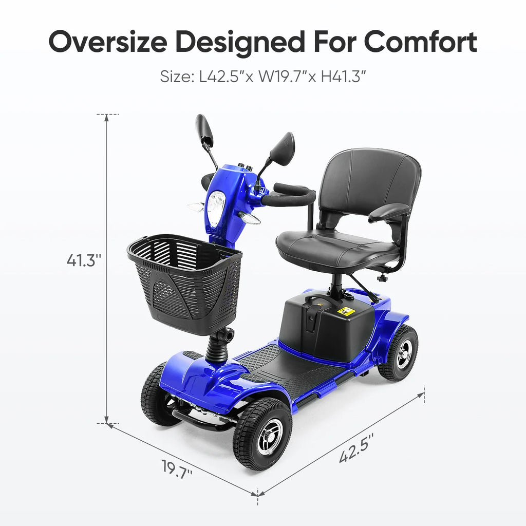 4 Wheel Electric Powered Mobility Scooter Blue R101