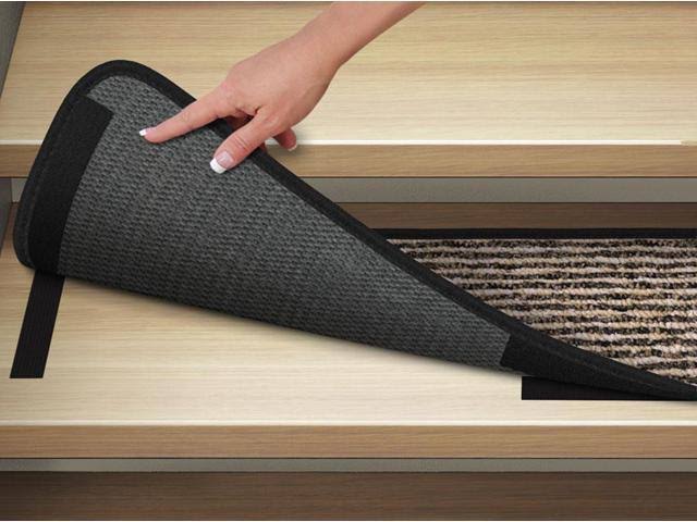 Set of 15 Black Carpet Stair Treads F43356