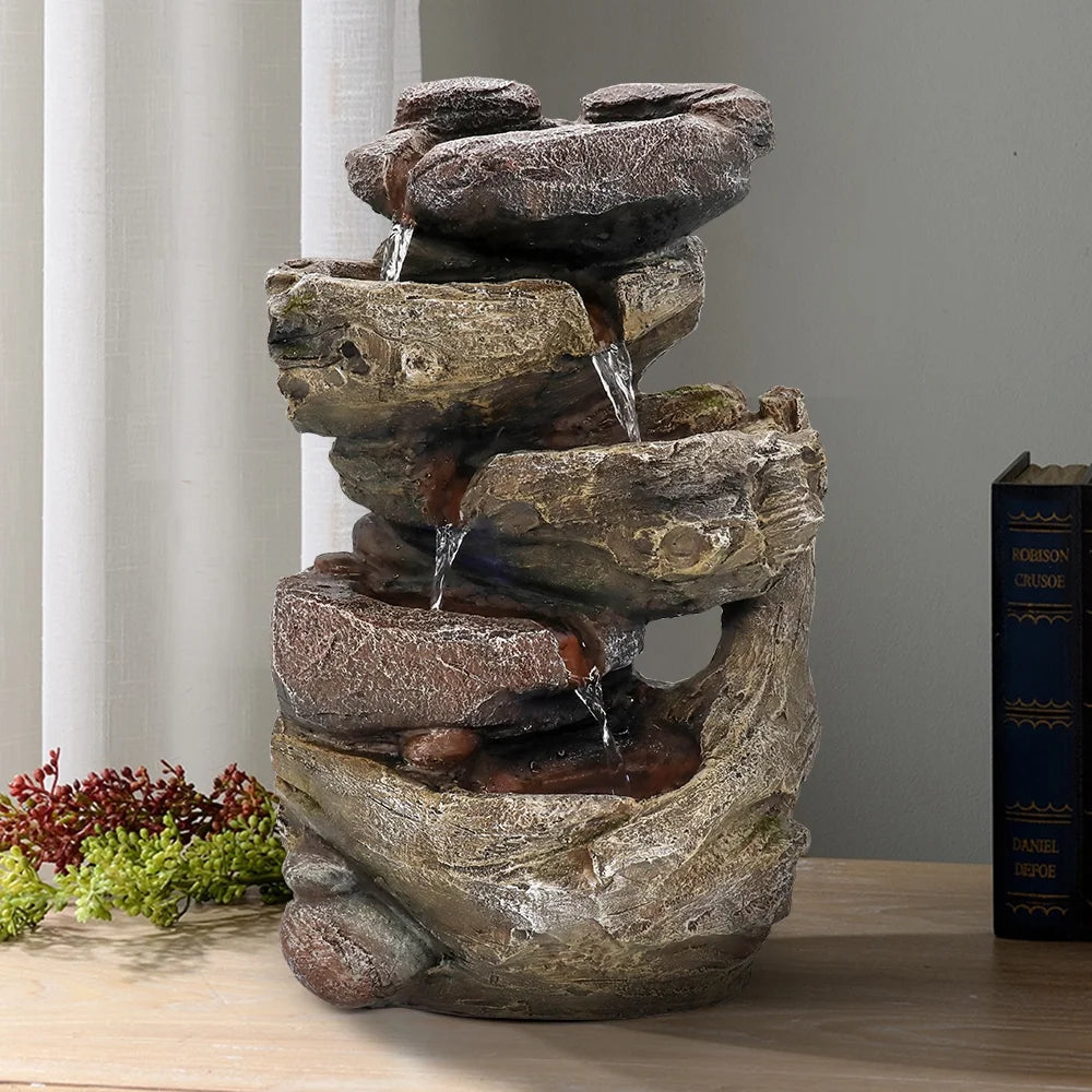 Tabletop Waterfall Fountain with Light B178580