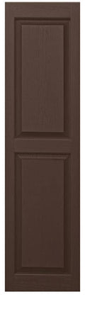 Brown Raised Panel Vinyl Exterior Shutters W30424