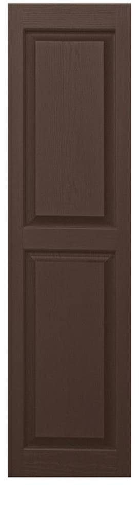 Brown Raised Panel Vinyl Exterior Shutters W30424