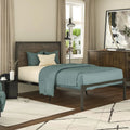 Twin Size Metal Platform Bed Frame with Wood Headboard X160776