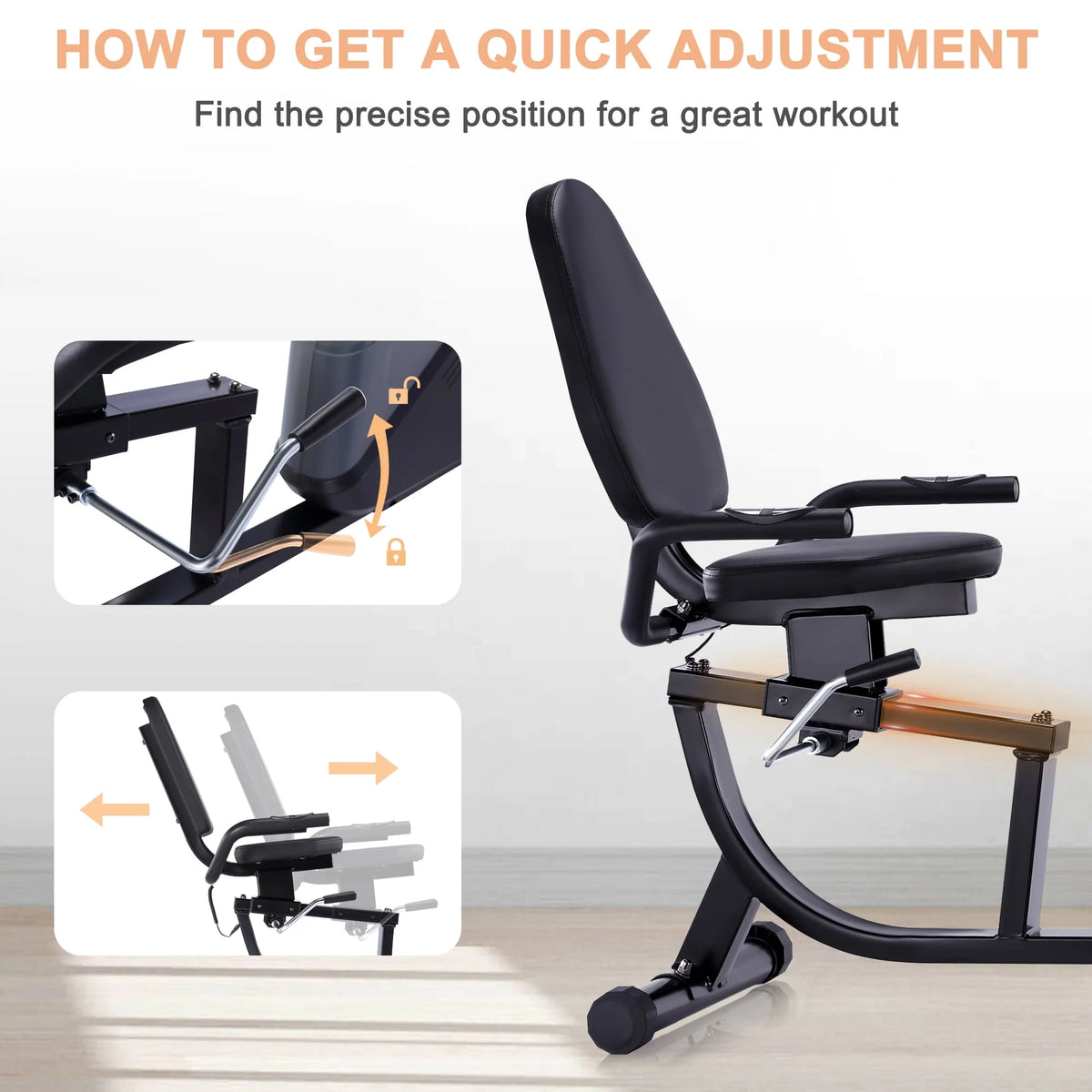 Recumbent Exercise Bike with 16 Levels Magnetic Resistance R684