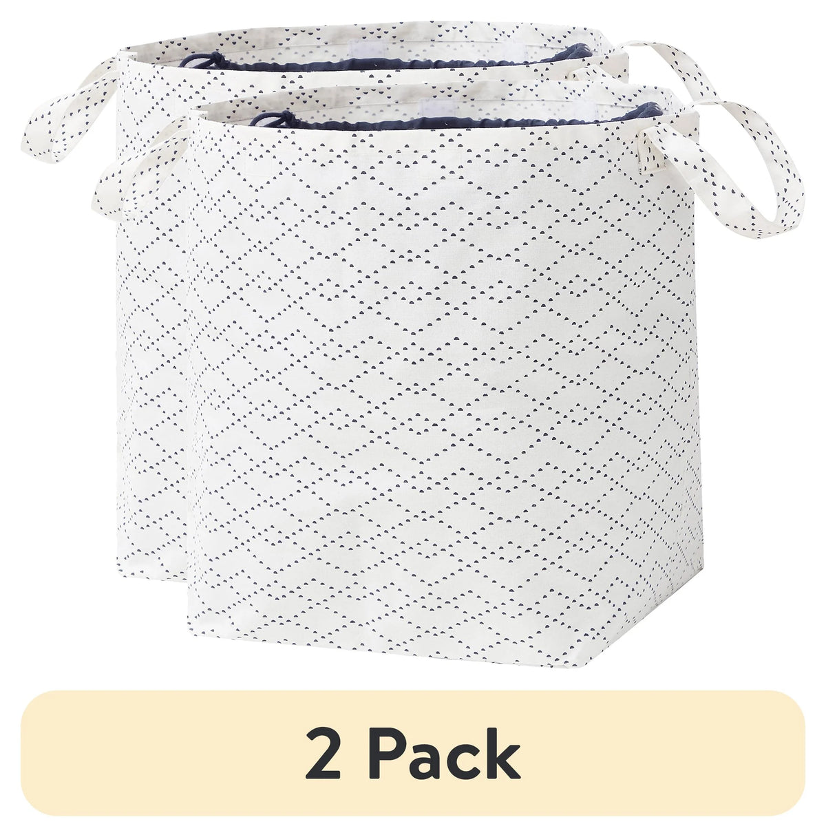 2 Pack White Black Drawstring Laundry Tote X492830