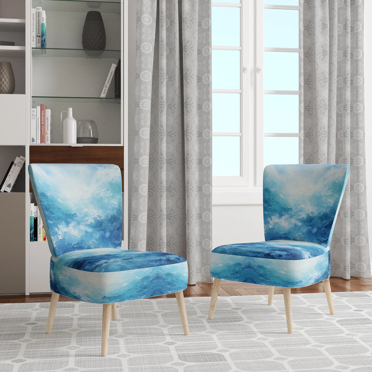 Blue Upholstered Accent Chair Q5103