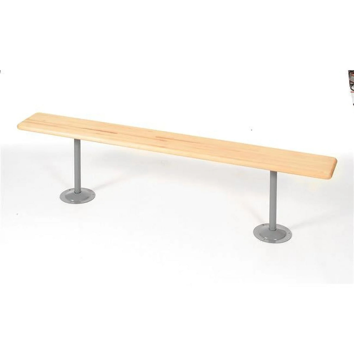 Hardwood Maple Top Locker Bench with Floor Pedestals O8501