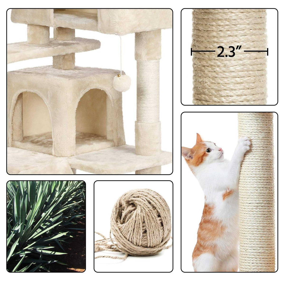 Plush Cat Tree with 2 Condos O661