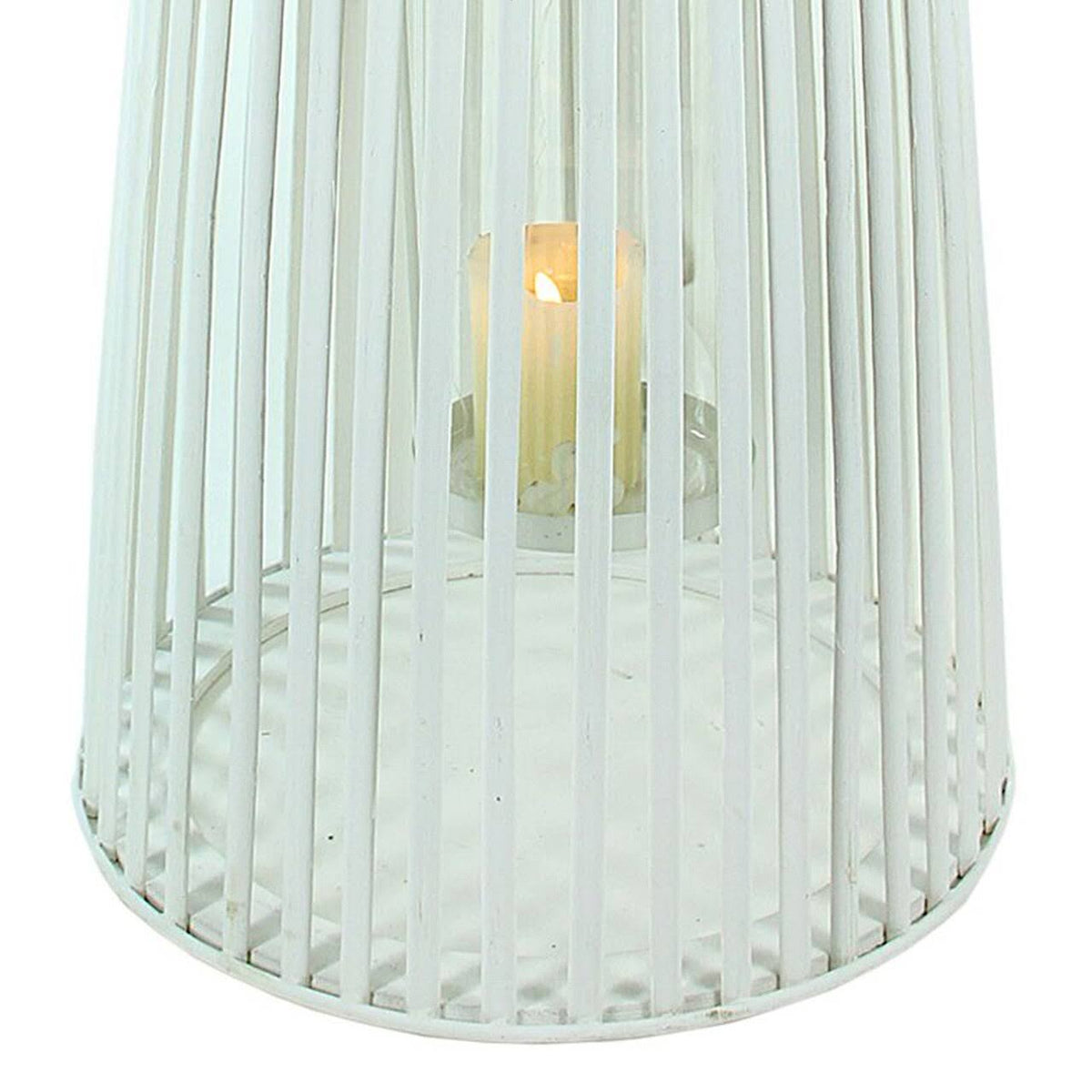 White Large Glass Hurricane Lantern S3335