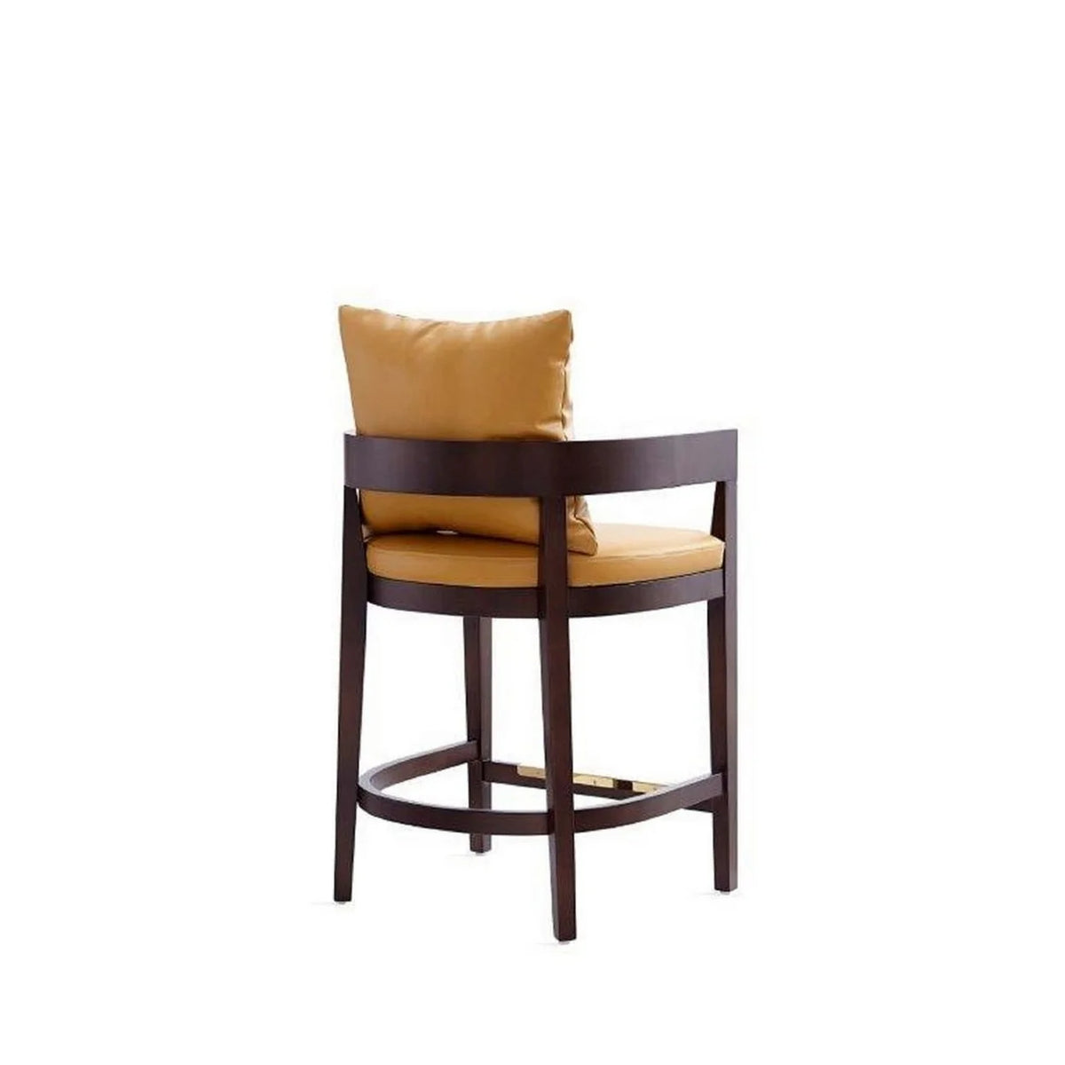 Camel and Dark Walnut Beech Wood Counter Height Bar Stool O649496