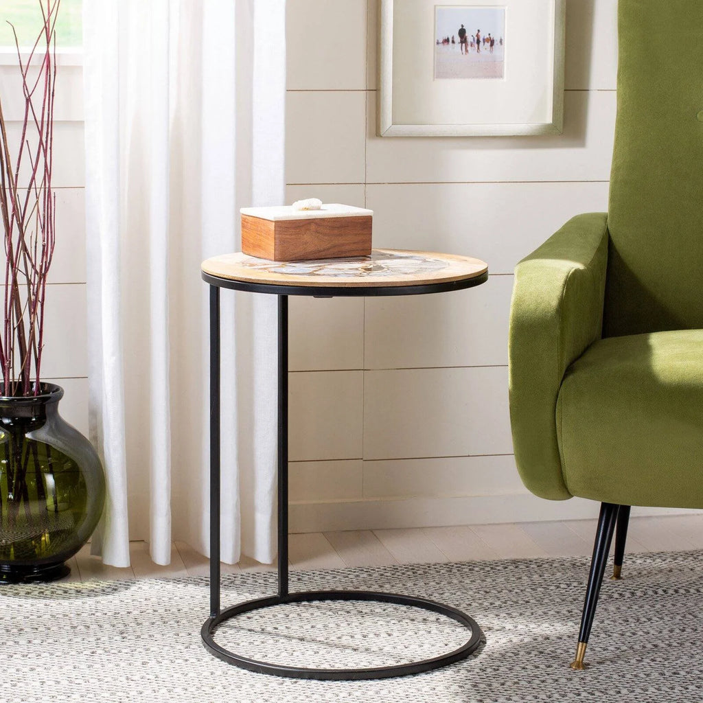 Black Agate Corner Side Table N1821