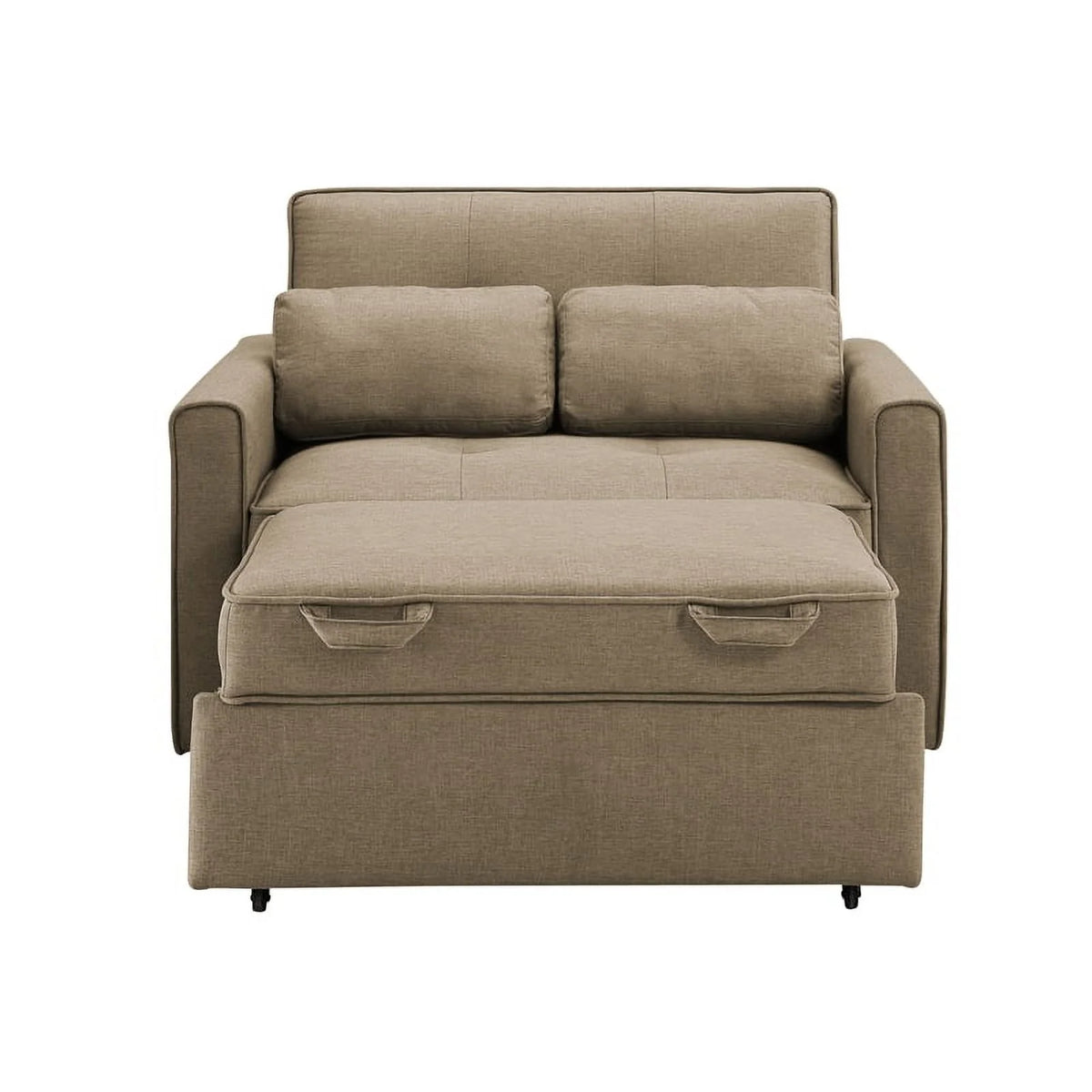 Twin Convertible Sleeper Tan Brown Fabric B69042