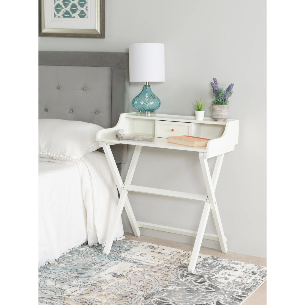 Solid Wood Folding Writing Desk Grey O7490