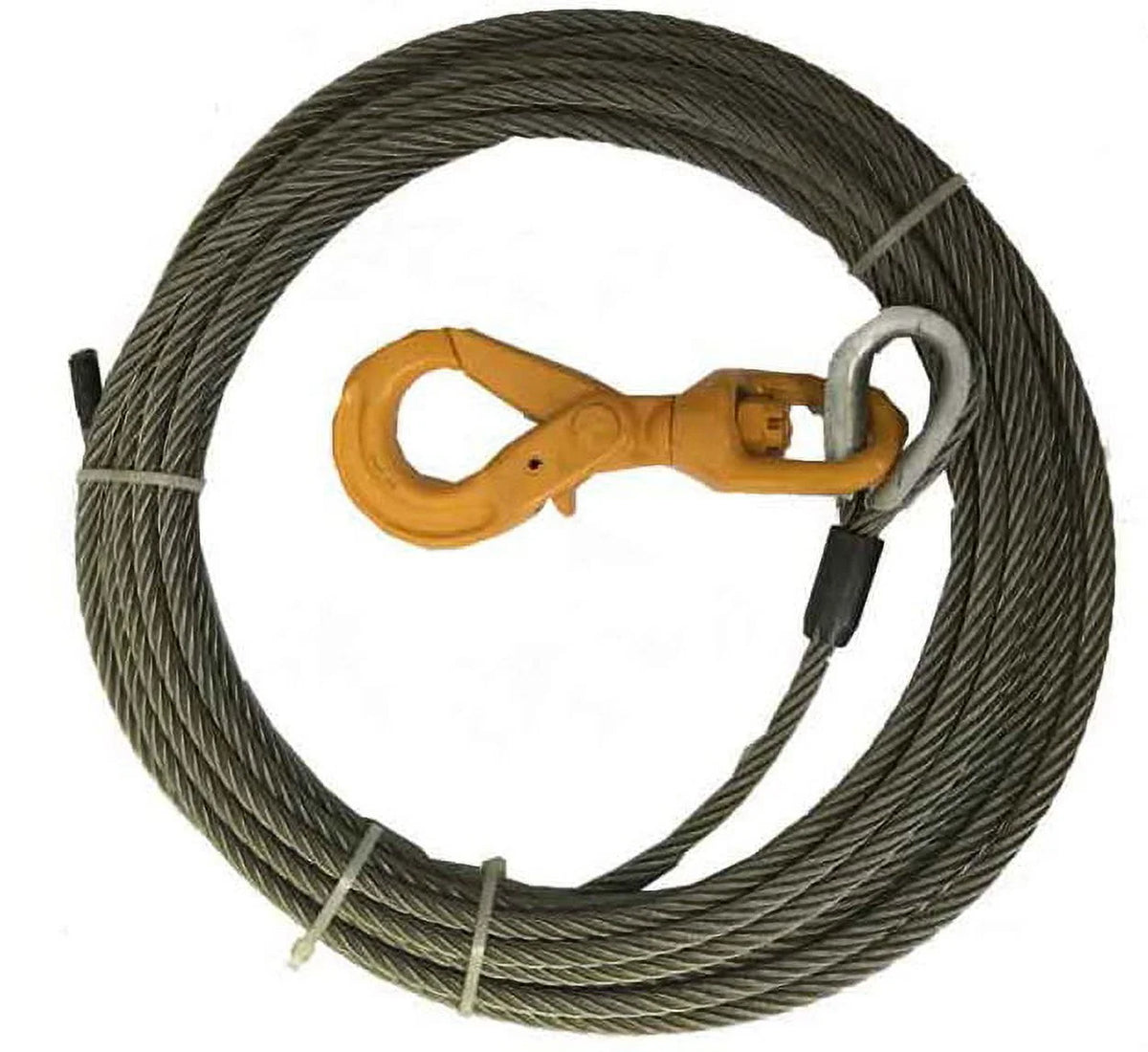 3/8" x 50' Wire Rope Winch Cable with Swivel Hook W5551