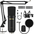 USB Condenser Microphone Kit with Boom Arm, Black, Pack of 2 G4424