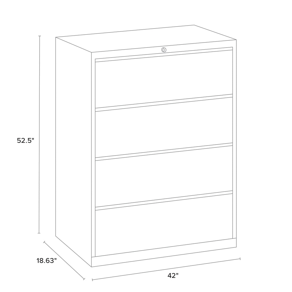 42 inch Wide 4 Drawer Metal Lateral File Cabinet White N171