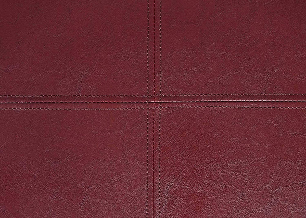 Burgundy Faux Leather Accent Storage Ottoman H34736