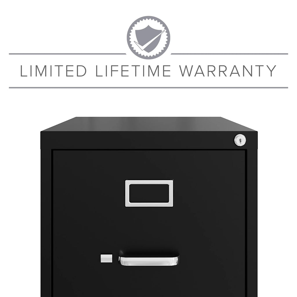 25" Deep 4 Drawer Letter Width Metal Vertical File Cabinet, Black J726880