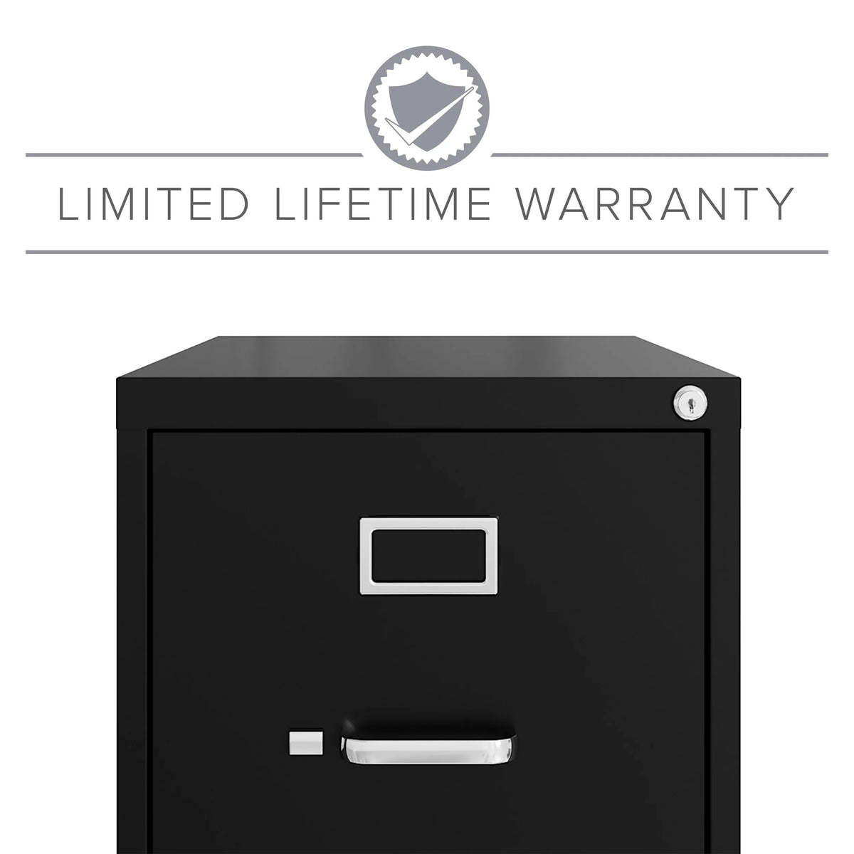 25" Deep 4 Drawer Letter Width Metal Vertical File Cabinet, Black J726880