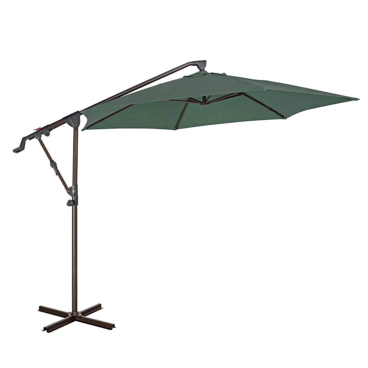 10ft Offset Hanging Patio Umbrella with Aluminum Stand Y207
